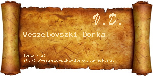 Veszelovszki Dorka névjegykártya